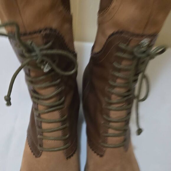 Faryl Robin for Free People Brn/Tan Suede Patchwork Granny Boot, EUC, Sz. 7 - Picture 3 of 8